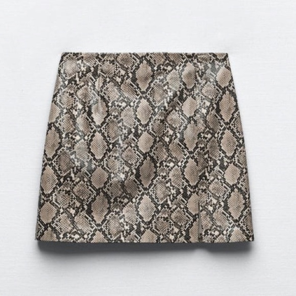 Zara Snake Leather Slit Skirt
